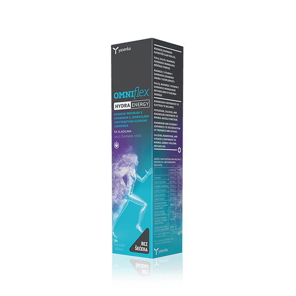 Omniflex Hydra Energy supplement for hydration and energy support, formulated with essential electrolytes and nutrients for active lifestyles, available for purchase in Ireland at Yasenka.ie