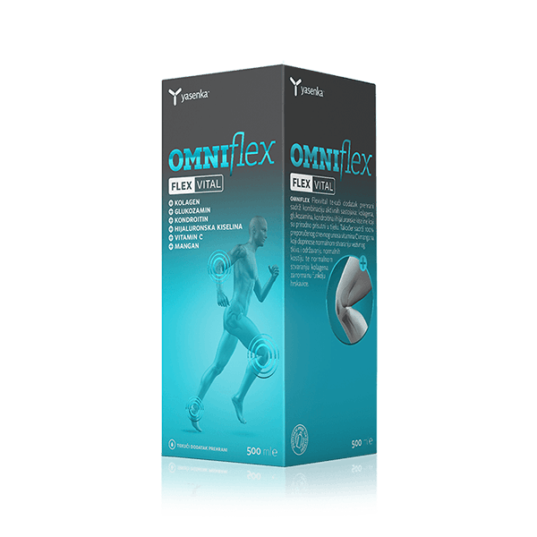 Omniflex Vital dietary supplement for joint support and mobility, enriched with essential nutrients for overall wellness, available for purchase in Ireland at Yasenka.ie