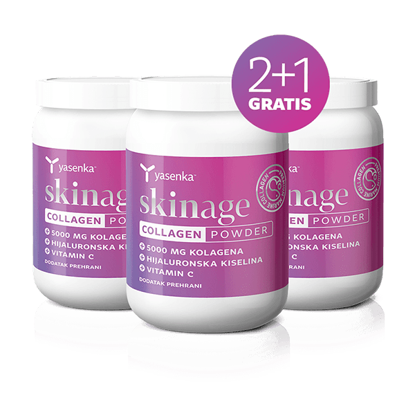 Yasenka Skinage Collagen Powder: Nutrient-rich supplement for improving skin elasticity and hydration.