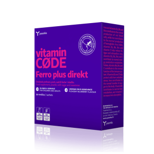 Vitamin Code Ferro Plus Direkt supplement designed to support iron levels and enhance energy, featuring a blend of vitamins and minerals for optimal absorption and overall health benefits, available for purchase in Ireland at Yasenka.ie