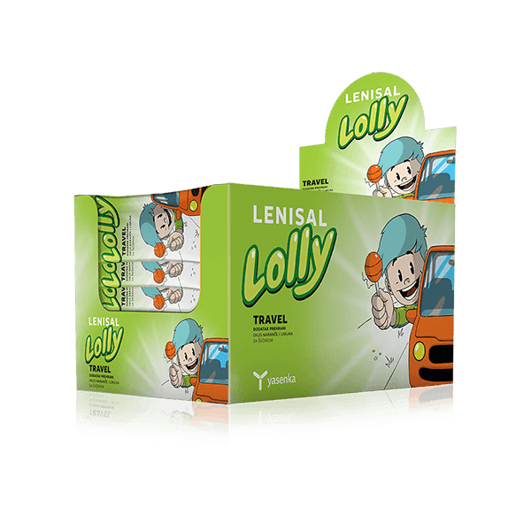 Lenisal Lolly travel box containing vitamin C lozenges for immune support and convenience on the go, available for purchase in Ireland at Yasenka.ie.