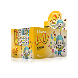 Lenisal Lolly C vitamin C supplement in lozenge form for immune support and antioxidant protection, available for purchase in Ireland at Yasenka.ie