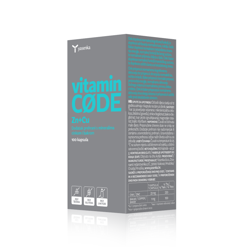 Vitamin Code Zinc and Copper supplement formulated for optimal immune function and skin health, providing essential minerals to support overall wellness and promote a balanced nutrient intake., available for purchase in Ireland at Yasenka.ie