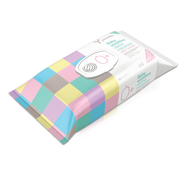 Moisturizing Wipes for Children with Chamomile Extract and Vitamin E, designed to keep your little one's skin soft and nourished, available for purchase in Ireland at Yasenka.ie